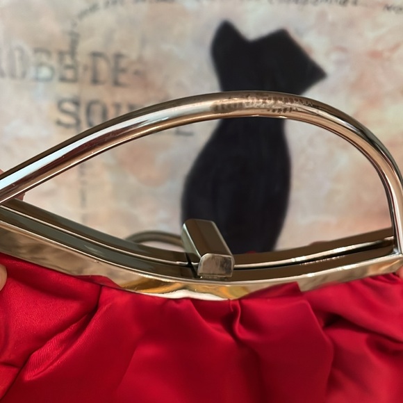 New Bright Red Satin Evening Bag by Lulu Townsend - Picture 6 of 6